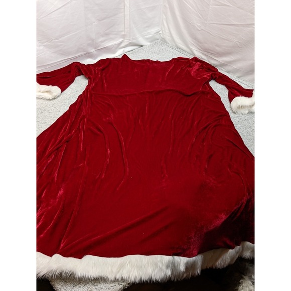 Mrs Santa Claus Velvet Costume Christmas Womens 4XL Hooded Belt Gloves New - Picture 8 of 16